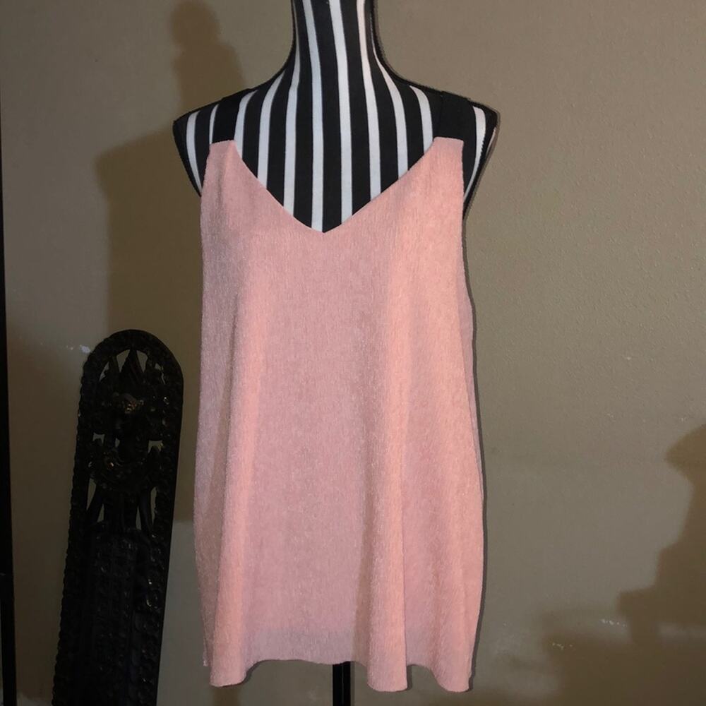 Isle Blush Girly Coquette Pastel Punk Pink & Black Crepe Racer Back  Tank